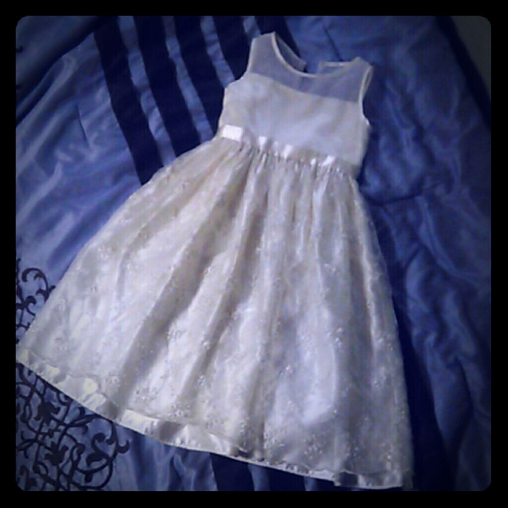 Youth girls formal white dress